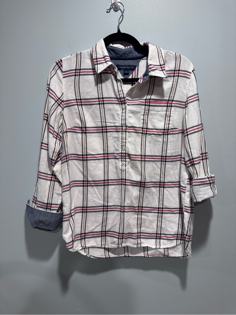 Women’s Plaid Button-Front Lightweight Flannel 1/2 button